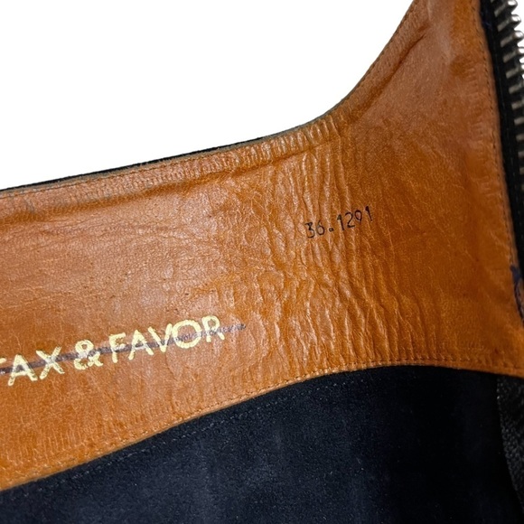 Fairfax and Favor Navy Suede Regina Chunky Heeled Boot Sz 36 - Picture 5 of 9